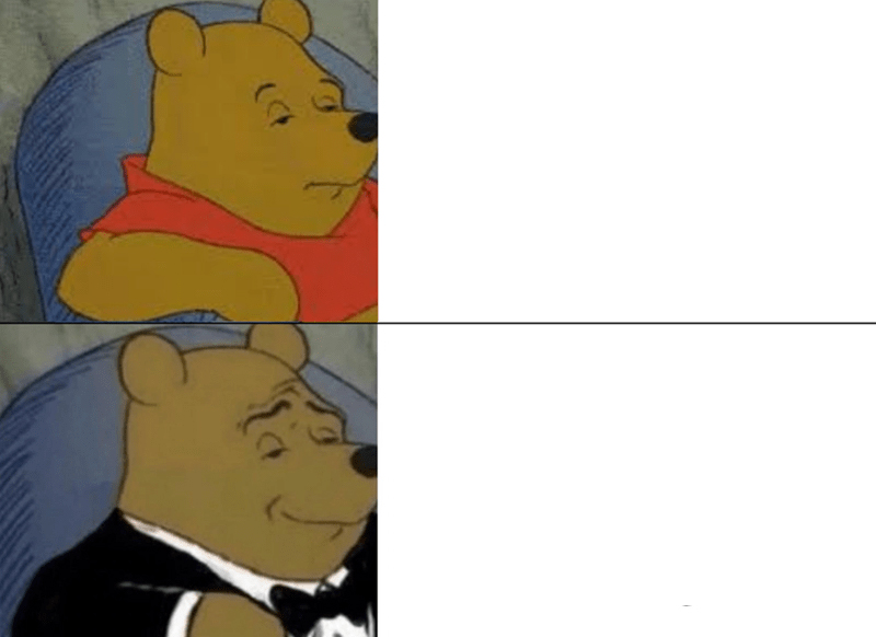 Tuxedo Winnie The Pooh meme about BOXRAW
