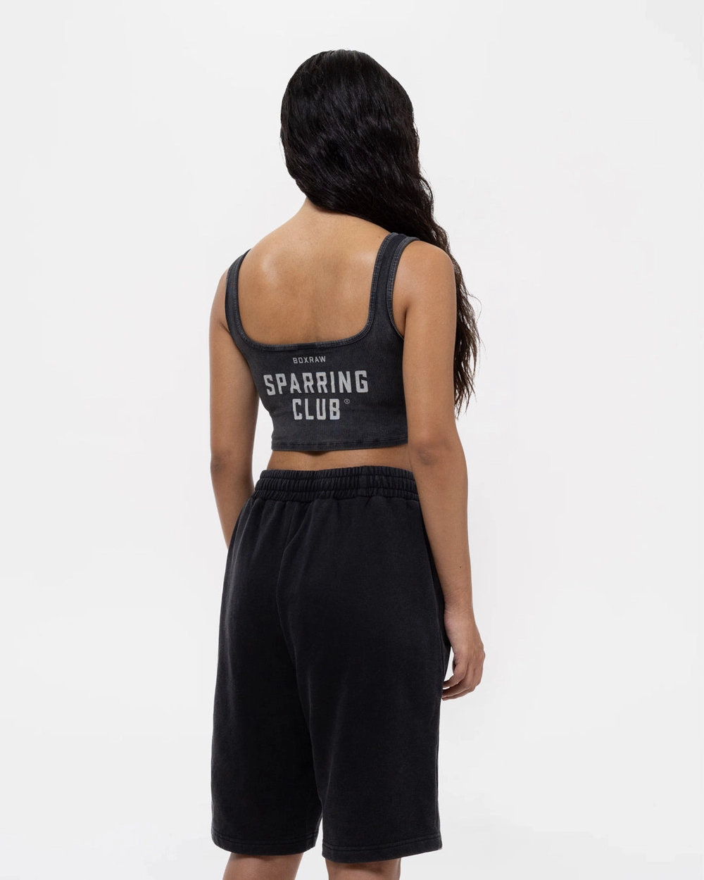 Sparring Club Ribbed Sports Bra - Washed Black