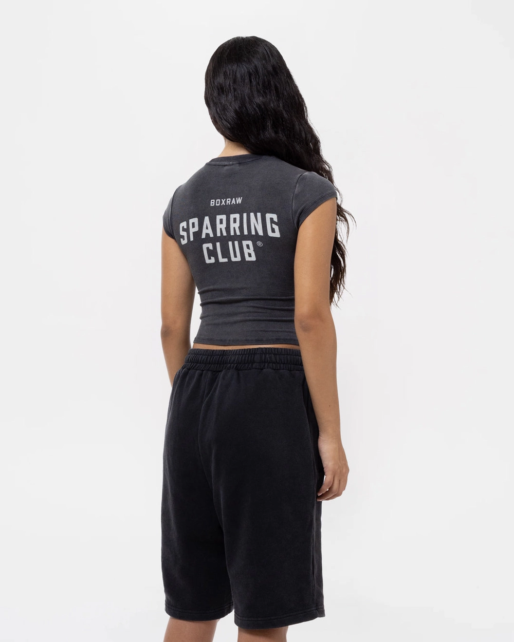 Sparring Club Ribbed Cap T-Shirt - Washed Black